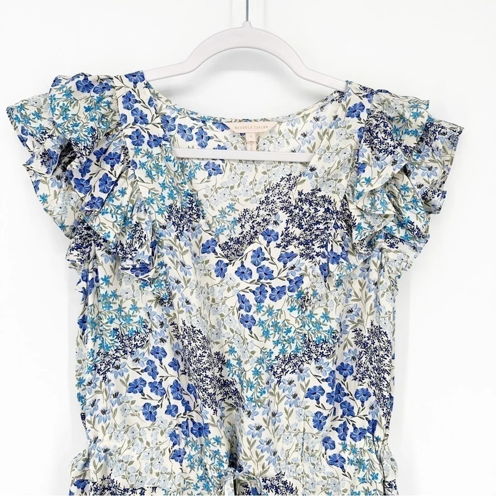 Rebecca Taylor Ava Floral V-Neck Dress